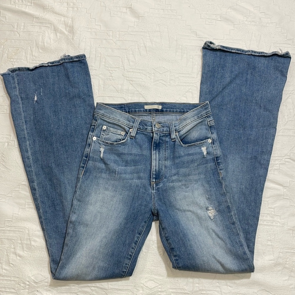 Women’s Socialite Denim Jeans High Waist Wide Leg Flare Costa Mesa Size 27